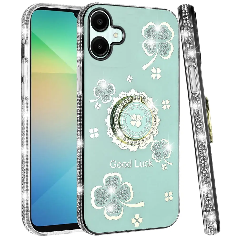 iPhone 16 Bling Diamond Lucky Case Green